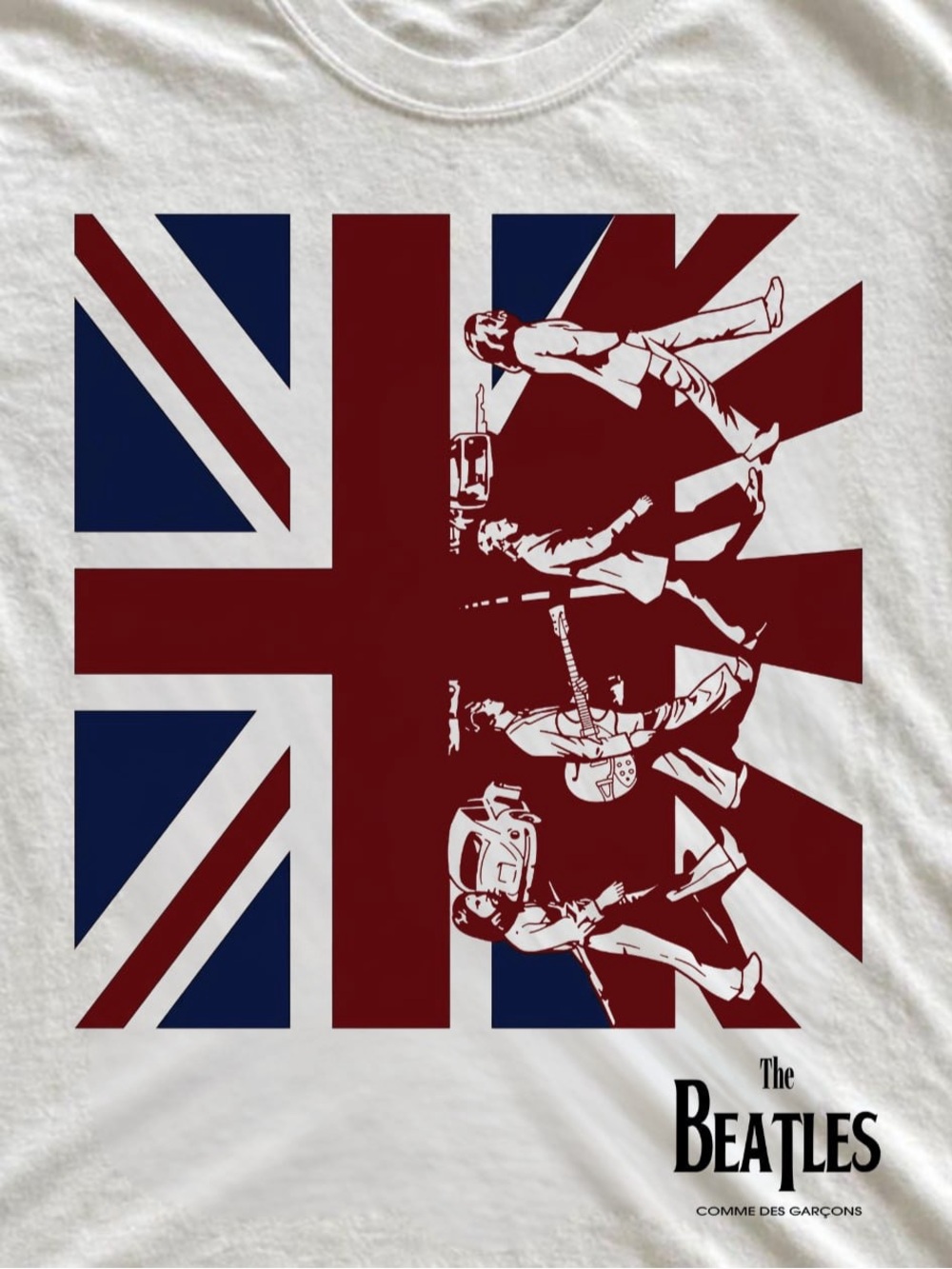 White Short-Sleeve Tee with Navy & Burgundy Union Jack Graphic - Picture 2 of 4